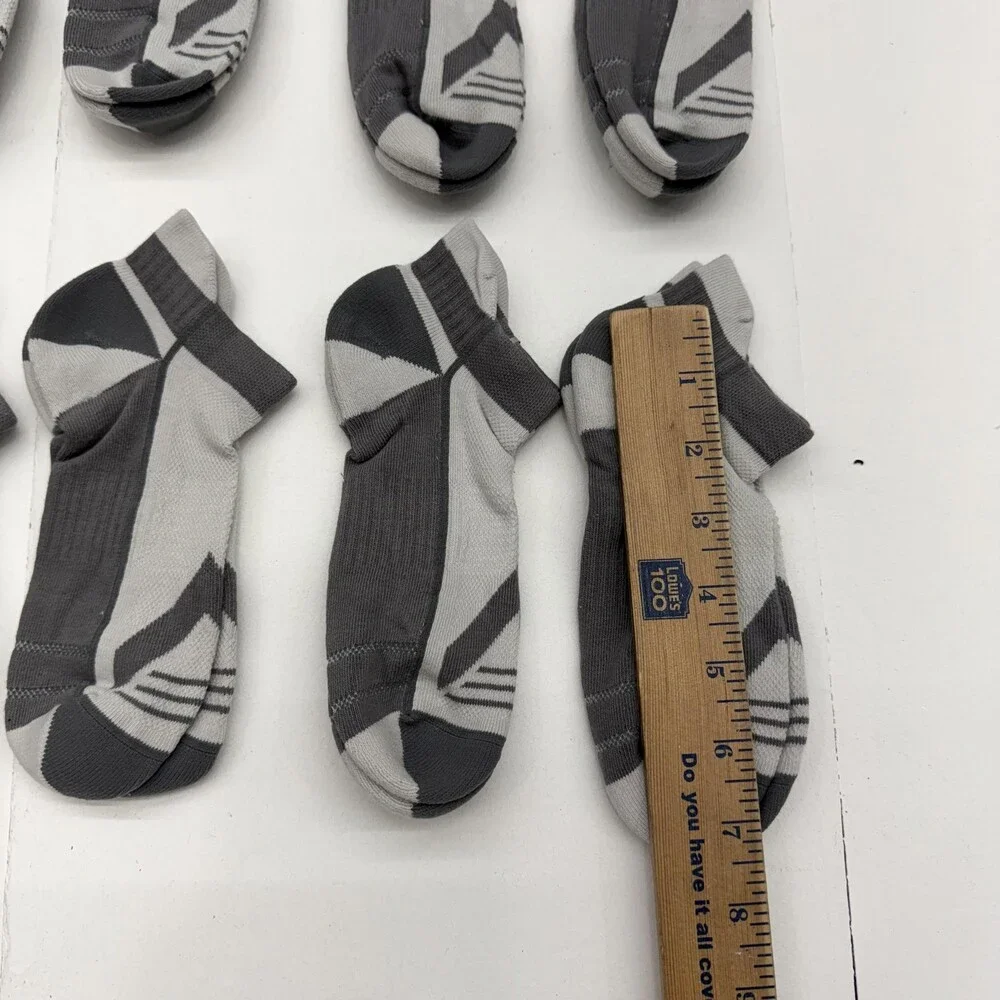 Jzy Qzn Socks Mens One Size Gray Ankle Geometric Pattern 24 Pack Everyday